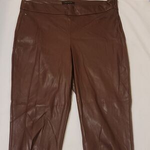 Ann Taylor faux leather burgundy leggings size 10